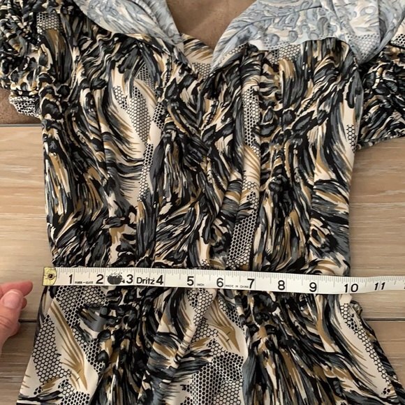 SAVANNAH STUDIO Halter Wrap Cut Out Maxi Dress Black Green Size Small - Picture 8 of 9